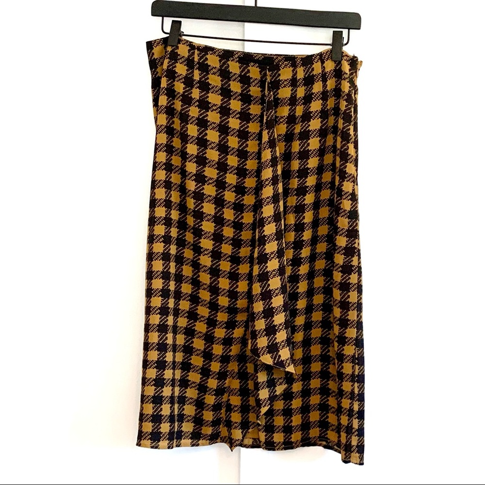 Midi Skirt Gold Buffalo Plaid